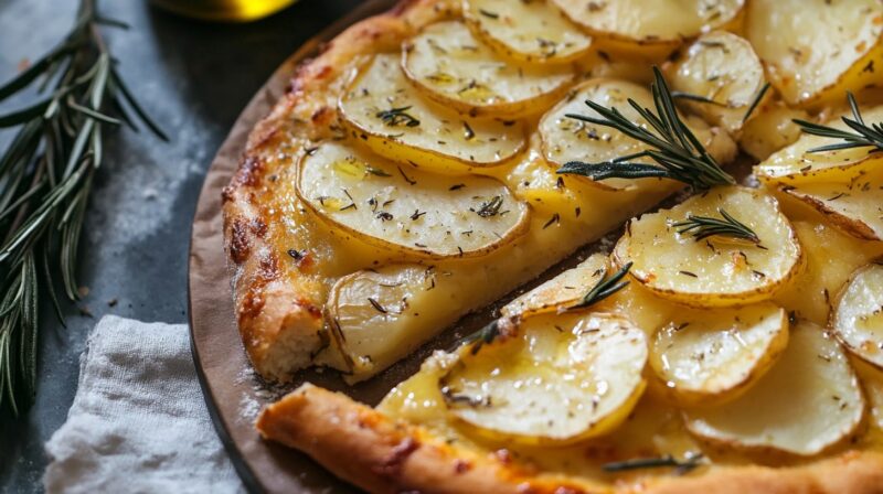 Assembling the Pizza - Vegan Potato Pizza