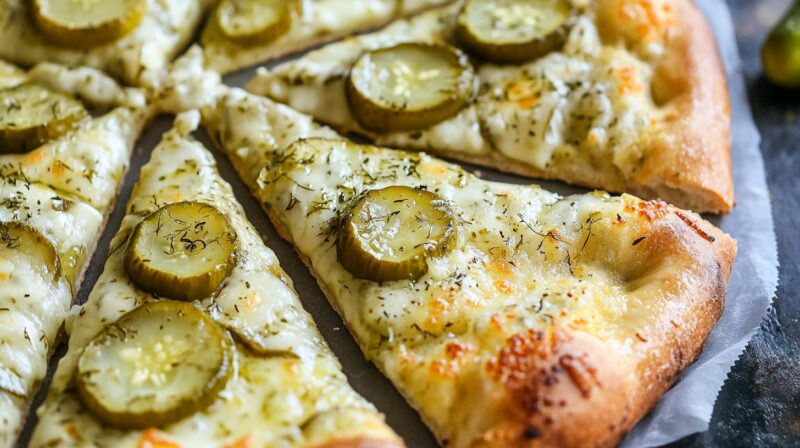 Final Touches and Baking - Ranch and Dill Pickle Pizza