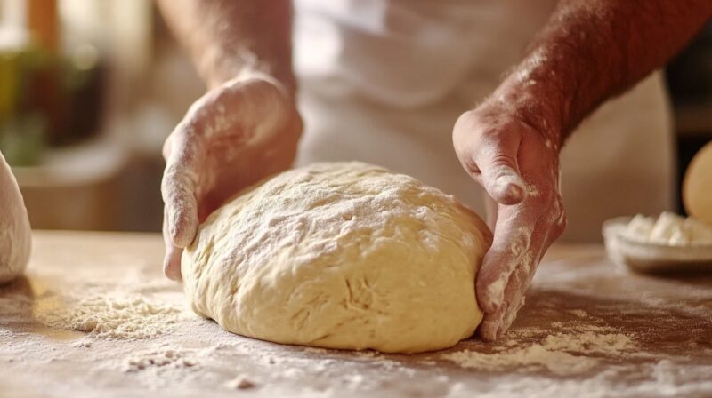 Mixing and Kneading - Dough for pizza