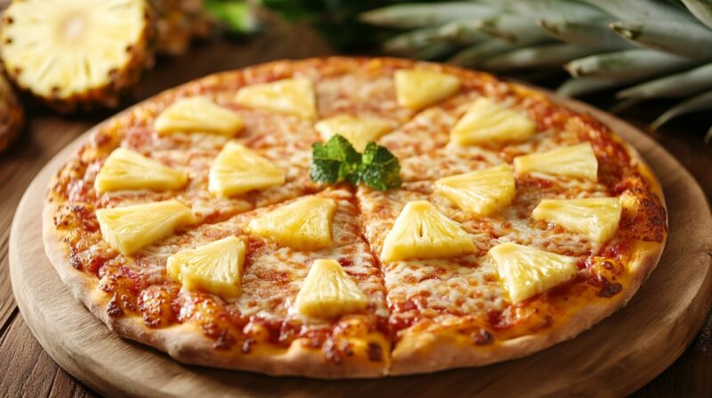 Fruits as a healthy pizza toppings alternative - pineapple on pizza