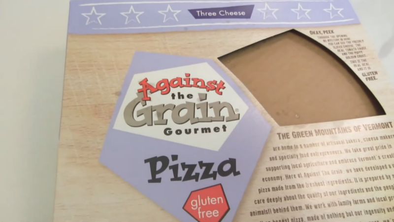 A Box of Against the Grain Gourmet Gluten-Free Three-Cheese Pizza