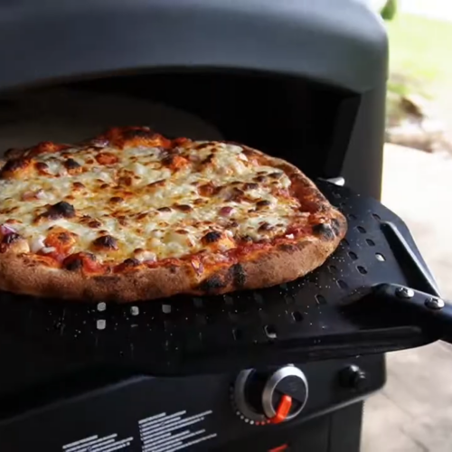 Freshly Baked Pizza on A Blackstone Pizza Oven with A Crispy, Bubbly Crust